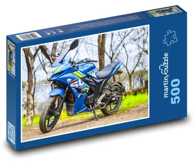 Zdjęcie produktu dla Puzzle 500 Sportowy niebieski motocykl - martinpuzzle