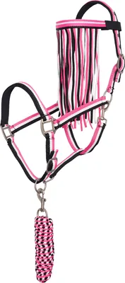 Produktbild von Imperial Riding Halfter mit Anbindestrick und Fliegenfransen IRH Neon Pink Cob