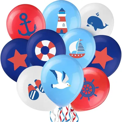 18 maritime Latexballons 30,5 cm – buntes Design für Kindergeburtstag