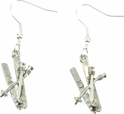 Produktbild von Ski Ohrringe Skiohrringe Skier und Skistöcke Miniblings Winter Ohrhänger silber