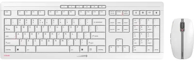 Produktbild von CHERRY STREAM DESKTOP RECHARGE - Tastatur-und-Maus-Set - kabellos - 2.4 GHz - QWERTY - US mit Euro-Symbol - Tastenschalter: CHERRY SX - Pale Gray