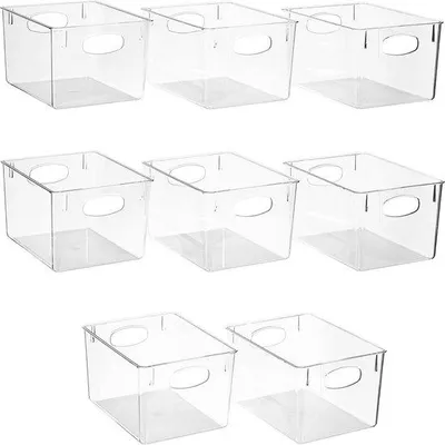 Produktbild von Famanu Aufbewahrungsboxen transparent - mit Griffen