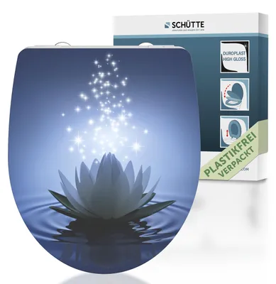 Produktbild von SCHÜTTE Duroplast HG WC Sitz WATER LILY, Toilettendeckel mit Absenkautomatik und Schnellverschluss, Klobrille