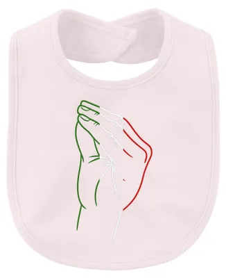Obrázok produktu pre Talianska vlajka s modliacimi sa rukami, symbol viery, kresťanstva, "Bella Italia", detská plienka, ružová