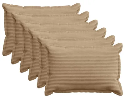 Productafbeelding van vidaXL Kussenhoezen, 6 stuks, houtlook, bruin, 50 x 75 cm, cordura
