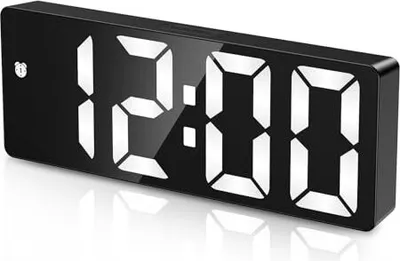 Produktbild von Digitaler Wecker, LED -Takttemperaturanzeige, tragbare 3 Helligkeit, Snooze, Sprachsteuerungsfunktion, Datum, 12/24 Stunden, USB -Ladung