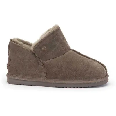 A single brown slipper is shown against a white background.