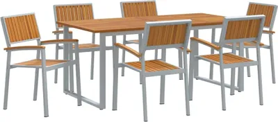Immagine prodotto di Set da Pranzo per Giardino 7 pcs Grigio