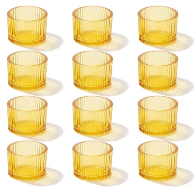 Productafbeelding van Set van 12 Gouden Theelicht Glazen voor Decoratie