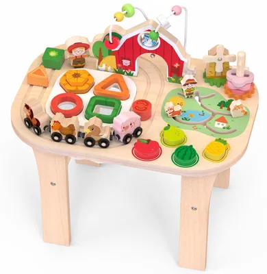 Produktbild von Holz-Aktivitätstisch für Babys mit Montessori-Spielzeug
