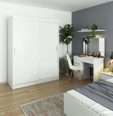 Produktbild von Geräumiger Kleiderschrank 150 cm VALESTRA - weiß