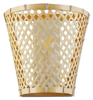 Produktbild von BARCELONA LED Wandleuchte aus Rattan "Pani" handgefertigt mit Holz, Bambus und N