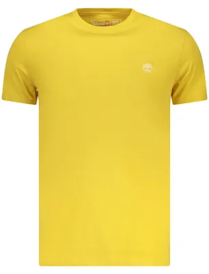 Immagine prodotto di T-shirt da uomo a maniche corte gialla: vestibilità slim con ricamo e logo