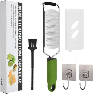 Imagen del producto de Rallador de acero inoxidable, ideal para rallar quesos duros, cítricos y jengibre, apto para lavavajillas
