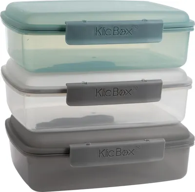 Produktbild von Lunchbox 3er-Set mit Trennfach, Silicondichtung, spülmaschinengeeignet