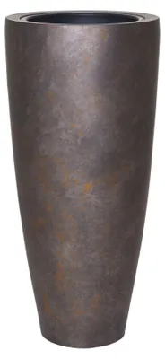 Produktbild von VIVANNO Pflanzkübel Fiberglas CITY Rund, Quarzgrau seidenmatt mit Muster - 37x80 cm