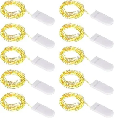 Zdjęcie produktu dla Łańcuch świetlny LED na baterie drut miedziany ciepły biały dekoracja 10