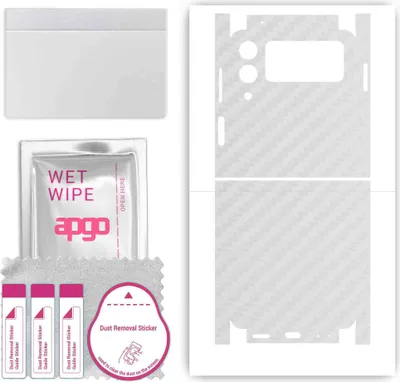 Produktbild von apgo Rückseite + Seiten Schutzfolie, Skin, kompatibel mit Samsung Galaxy Z Flip 3, Hinten Displayschutzfolie aus Vinylfolie, kratzfest, einfache Montage - Transparenter Kohlenstoff