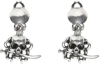 Produktbild von Piraten Ohrclips mit Totenkopf