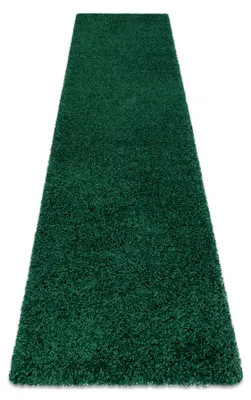 Image de Tapis, le tapis de couloir SOFFI shaggy 5cm bouteille verte - pour la cuisine, l'antichambre, le couloir vert 60x250 cm