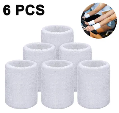 Produktbild von 6 Pieces Wrist Sweatbands Sports Wristbands for Football Basketball, Running Athletic Sports