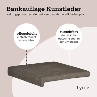 Klemmkissen 1 Klemmleiste antirutsch Bankauflage Sitzpolster hochwertiges Kunstleder taupe