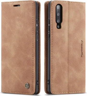 Image de Etui Xiaomi Mi 9, étui rétro en cuir PU, pochettes pour cartes, fermeture magnétique, étui avec fonction stand pour Xiaomi Mi 9 Marron