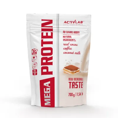 Zdjęcie produktu dla Mega Protein 700g, białko serwatkowe z kreatyną i tauryną smak tiramisu Activlab