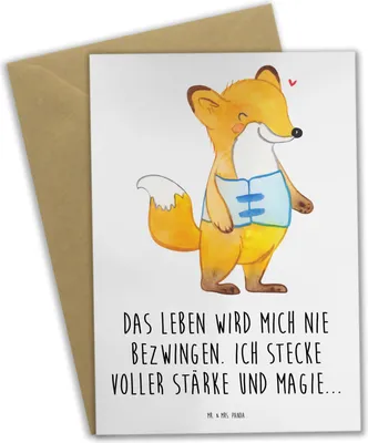 Produktbild von Mr. & Mrs. Panda Grußkarte Fuchs Orthopädisches Korsett - Weiß - Geschenk, osterkarten, weihnachtskarten, osterkarte, babykarte, einladungskarten