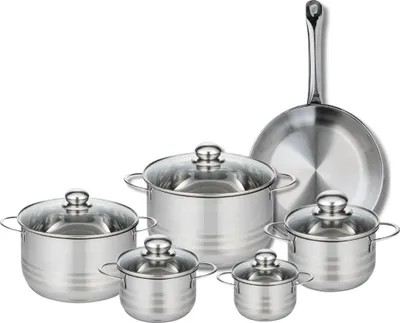 Immagine prodotto di Set composto da 1 padella da 28 cm e 5 pentole da 12, 14, 16, 20 e 24 cm Elo Profi Brillant