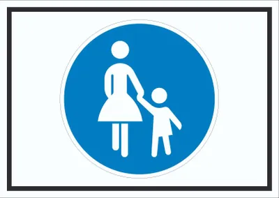Produktbild von Schild Gehweg Symbol A0 Rückseite selbstklebend