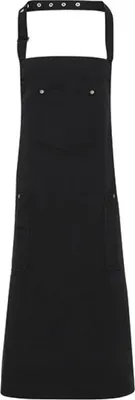 Zdjęcie produktu dla Premier Workwear PR132 | Fartuch bawełniany chino - Kolor: Czarny - Rozmiar: Jeden rozmiar