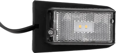 Produktbild von Weiße DOBPLAST DPT15 LED-Markierungsleuchte mit Halterung, Reflektor und 0,5 m Kabel