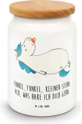 Produktbild von Mr. & Mrs. Panda behälter Einhorn Schnuller - Weiß - Geschenk, Frischhaltedose, Säugling, Geburt, Unicorn, Dose, aufbewahrungsbehälter, Kaffeedose, Keksdose, Geburtstag
