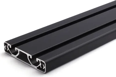 Produktbild von Länge 60mm - Aluminiumprofil schwarz 80x16E I-Typ Nut 8 (ultraleicht). Aluminium Profil 80x16 Alu Profil 80 x 16 Montage- Systemprofil
