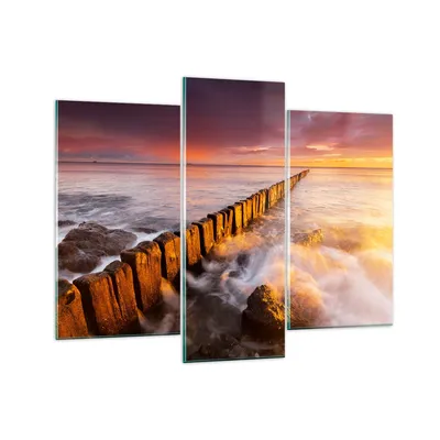 Produktbild von Bilder auf glas - Boot Landschaft Meer Ostsee - 130x100cm - Glasbilder - Wandbilder - Kunstdruck - zum Aufhängen bereit - Wanddekoration aus Glas - Glas Bilder - Wandbild auf Glas - GCB130x100-3137
