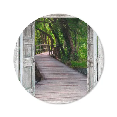 Produktbild von MuchoWow® Mauspad Mousepad Brücke - Wald - Aussicht 40x40 cm - Mousepads - Maus Mat - Pad - Mausunterlage - Schreibtisch Accessoires