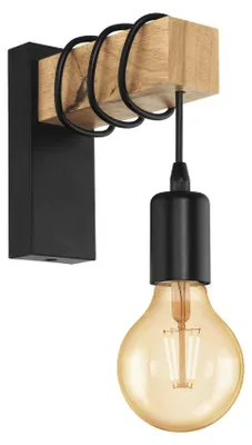 Productafbeelding van EGLO TOWNSHEND, Verzonken, 1 lamp, E27, IP20, Zwart, Bruin