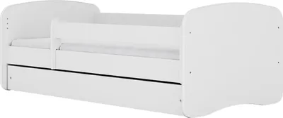 Image de Lit pour enfant raumhirsch, convertible en lit pour adolescent, sans motifs, disponible en dimensions 70x140, 80x160 et 80x180 cm - Ensemble complet comprenant matelas, tiroir de rangement et barrière de sécurité