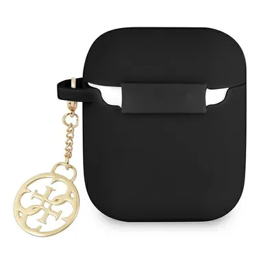 Immagine prodotto di Guess GUA2LSC4EK Custodia AirPods 1/2 in silicone nero/nero Collezione Charm 4G