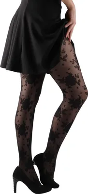 Produktbild von Giulia Strumpfhosen mit Muster gemustert Claire 40N1 Schwarz ( 40N1 ) S