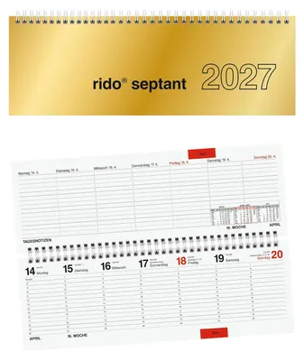 Zdjęcie produktu dla 2027 rido/idé Kalendarz na ścianę Septant go1W/2SChromolu