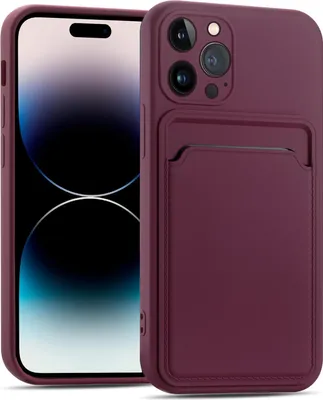 A product shot of a phone case with a card holder.