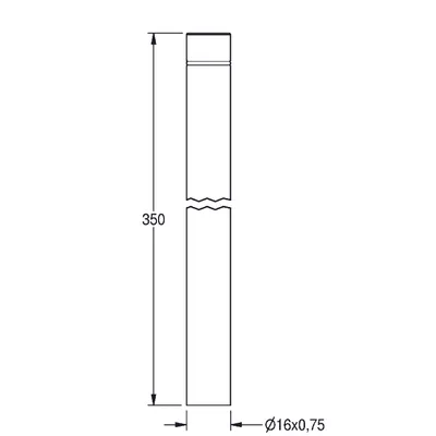 Produktbild von KWC AR Urinal-Spülrohrverlängerung, 350 mm,  gerade