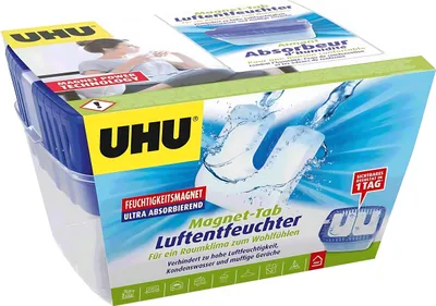 Image de UHU Déshumidificateur, Combat l'humidité et les moisissures dans les pièces d'habitation, maintenant encore plus efficace grâce à l'aimant d'humidité innovant, 450 g