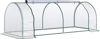 Produktbild von Outsunny skleník, skleník s dveřmi, chladicí rám, skleník pro rostliny, školka pro rostliny, ocel PVC, 250 x 100 x 80 cm