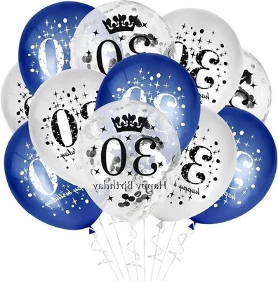 Image de Décoration d'anniversaire « Ballon bleu » 30 cm