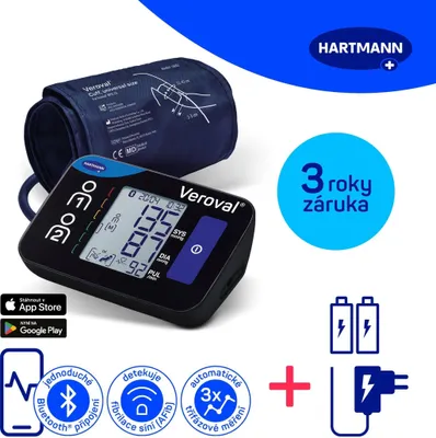 Imagen del producto de HARTMANN Veroval Compact + Connect s AFIB, con conexión Bluetooth + adaptador (set), 3 años de garantía