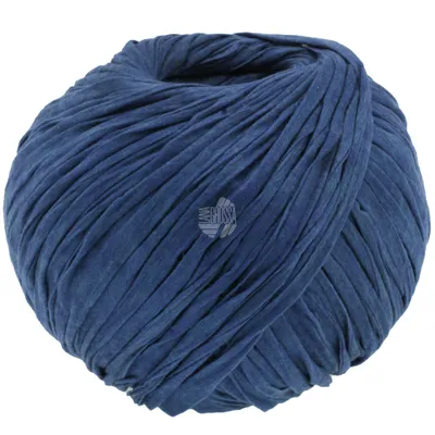 A ball of dark blue yarn.