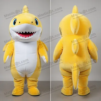 Produktbild von Ausdrucksstarke MASTICOT gelbe Hai-Maskottchen-Figur